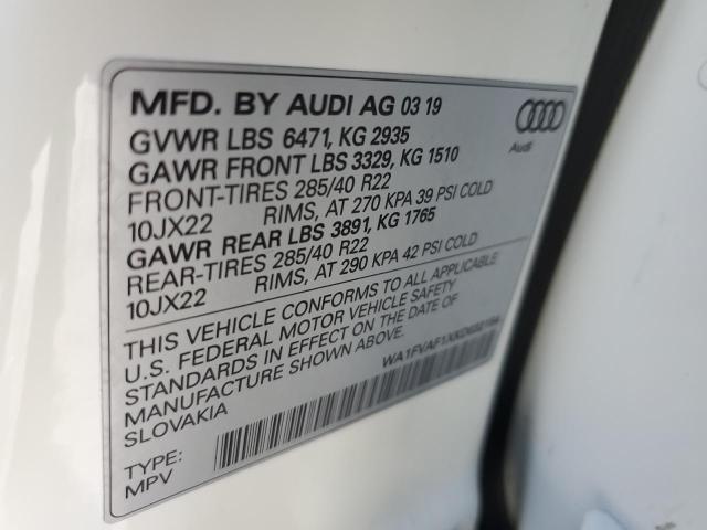 Photo 9 VIN: WA1FVAF1XKD032154 - AUDI Q8 PRESTIG 