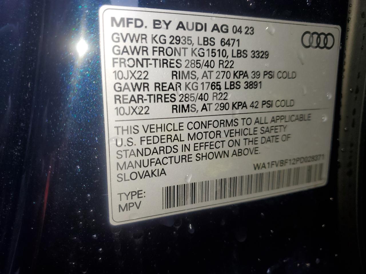 Photo 11 VIN: WA1FVBF12PD028371 - AUDI Q8 