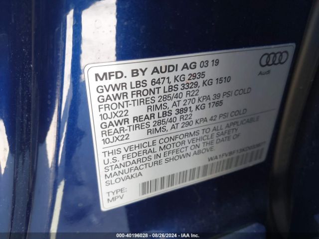 Photo 8 VIN: WA1FVBF13KD033877 - AUDI Q8 