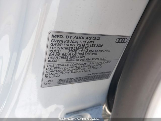 Photo 8 VIN: WA1FVBF16PD000461 - AUDI Q8 