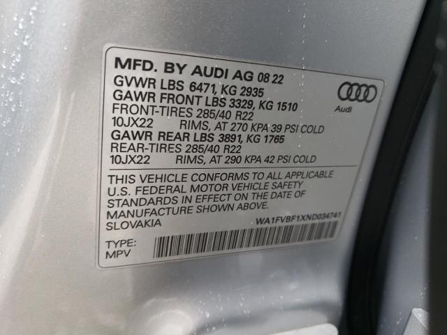 Photo 12 VIN: WA1FVBF1XND034741 - AUDI Q8 