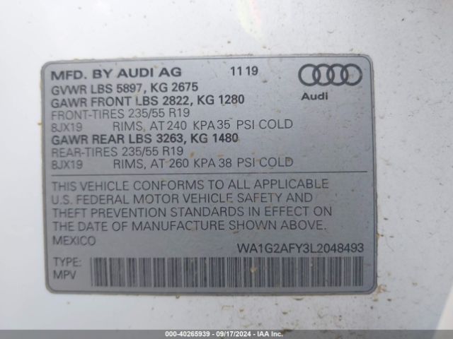 Photo 8 VIN: WA1G2AFY3L2048493 - AUDI Q5 E 