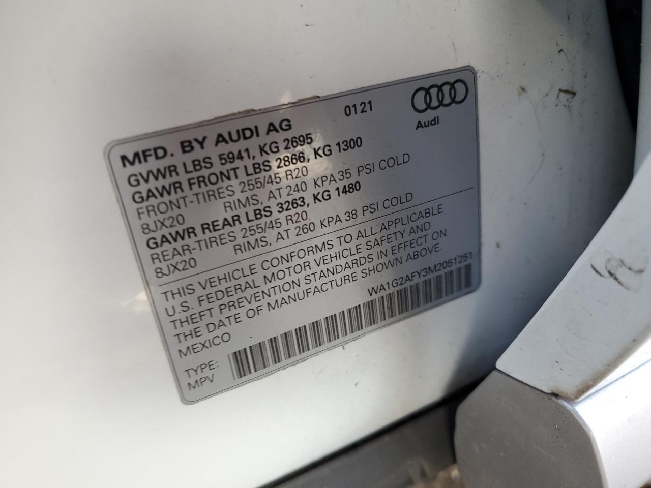 Photo 11 VIN: WA1G2AFY3M2051251 - AUDI Q5 