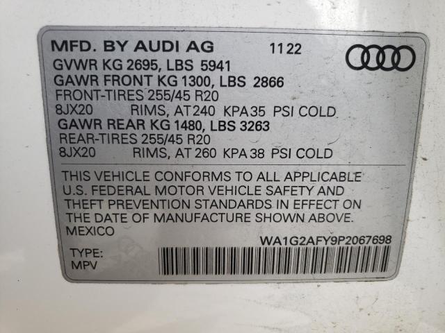 Photo 12 VIN: WA1G2AFY9P2067698 - AUDI Q5 