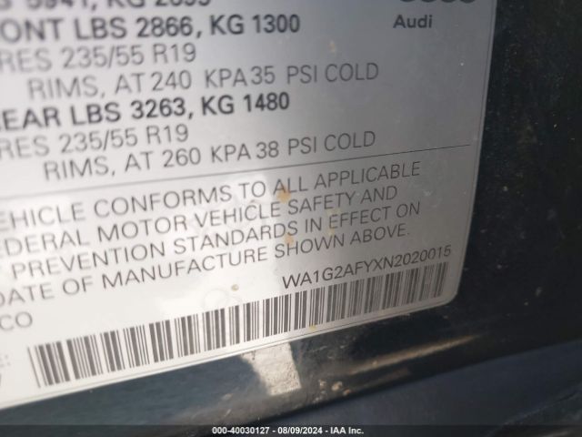 Photo 8 VIN: WA1G2AFYXN2020015 - AUDI Q5 