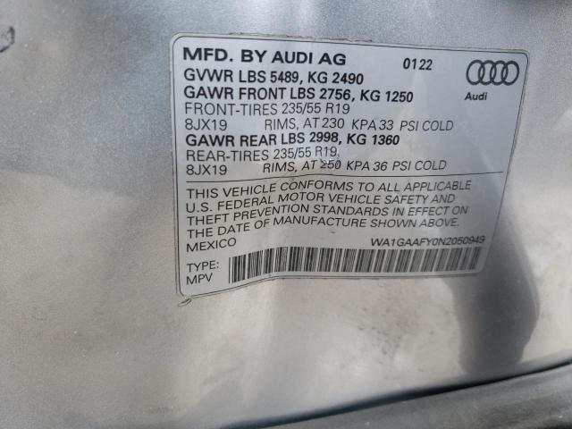 Photo 9 VIN: WA1GAAFY0N2050949 - AUDI Q5 PREMIUM 