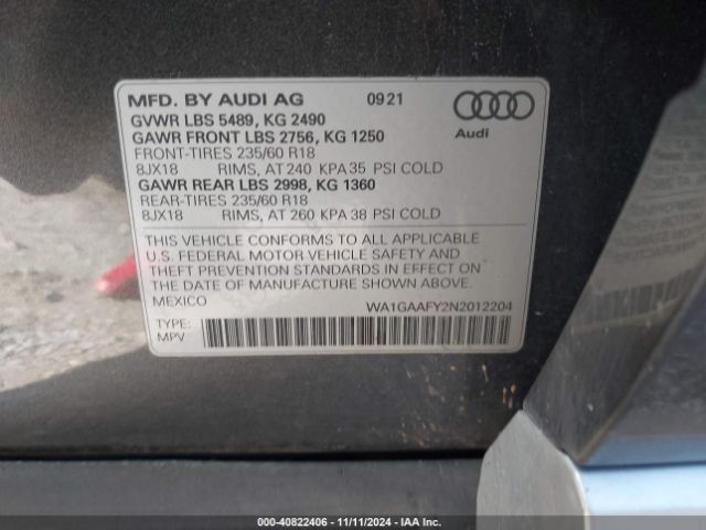 Photo 8 VIN: WA1GAAFY2N2012204 - AUDI Q5 