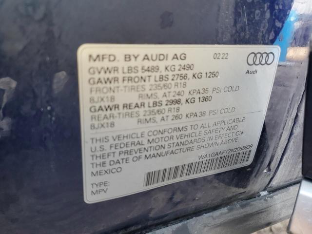 Photo 11 VIN: WA1GAAFY2N2065839 - AUDI Q5 PREMIUM 