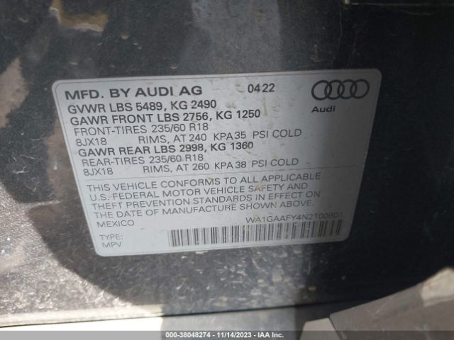 Photo 8 VIN: WA1GAAFY4N2100901 - AUDI Q5 