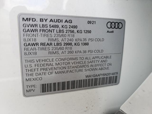 Photo 12 VIN: WA1GAAFY5N2014979 - AUDI Q5 PREMIUM 