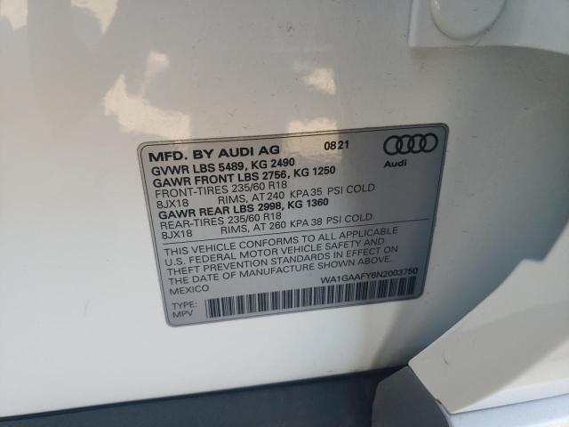 Photo 9 VIN: WA1GAAFY6N2003750 - AUDI Q5 PREMIUM 