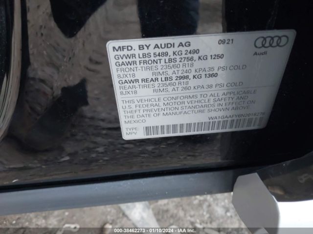 Photo 8 VIN: WA1GAAFY6N2018278 - AUDI Q5 