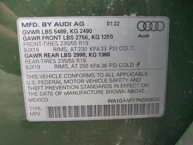 Photo 11 VIN: WA1GAAFY7N2058532 - AUDI Q5 PREMIUM 