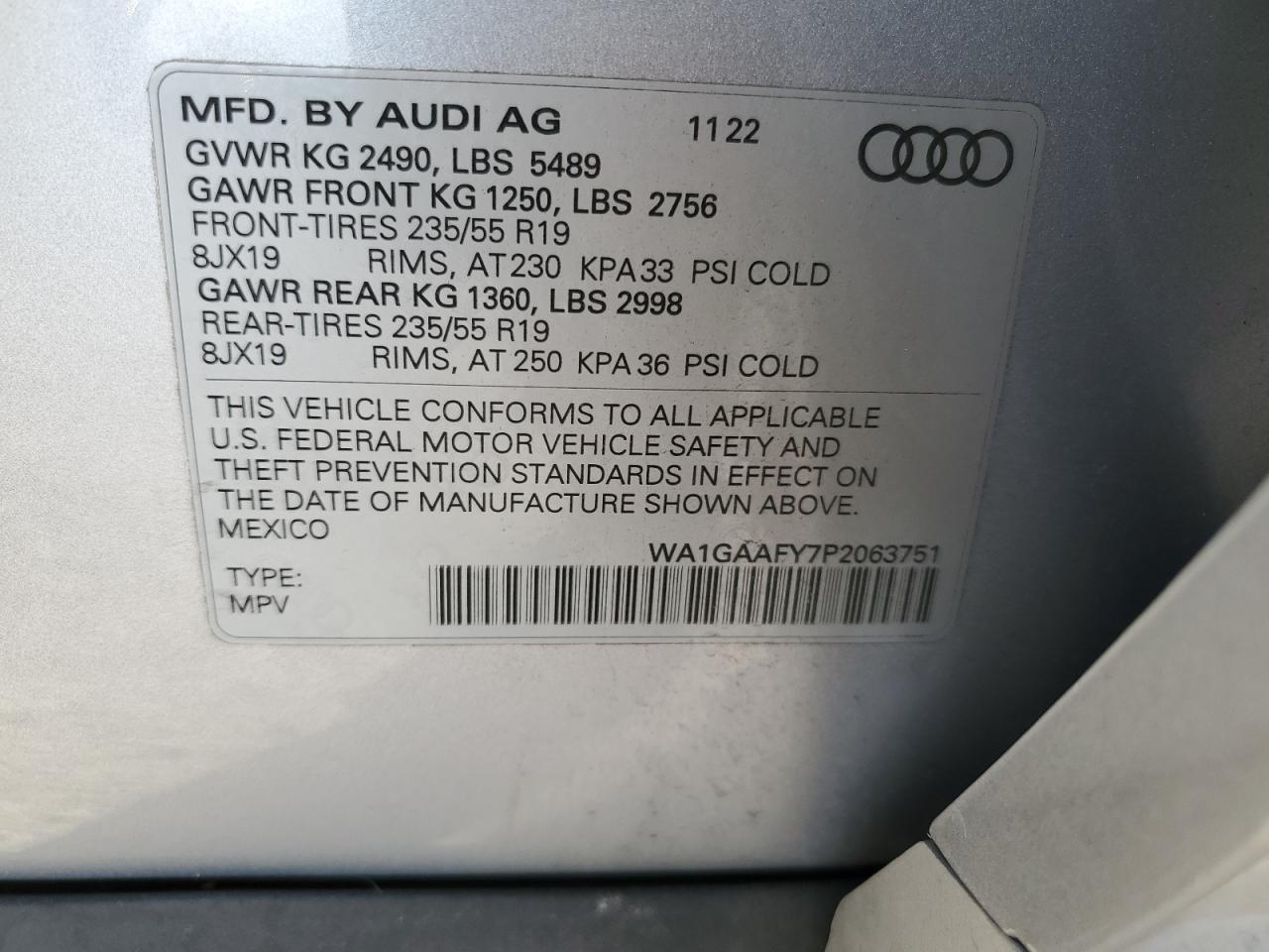 Photo 11 VIN: WA1GAAFY7P2063751 - AUDI Q5 