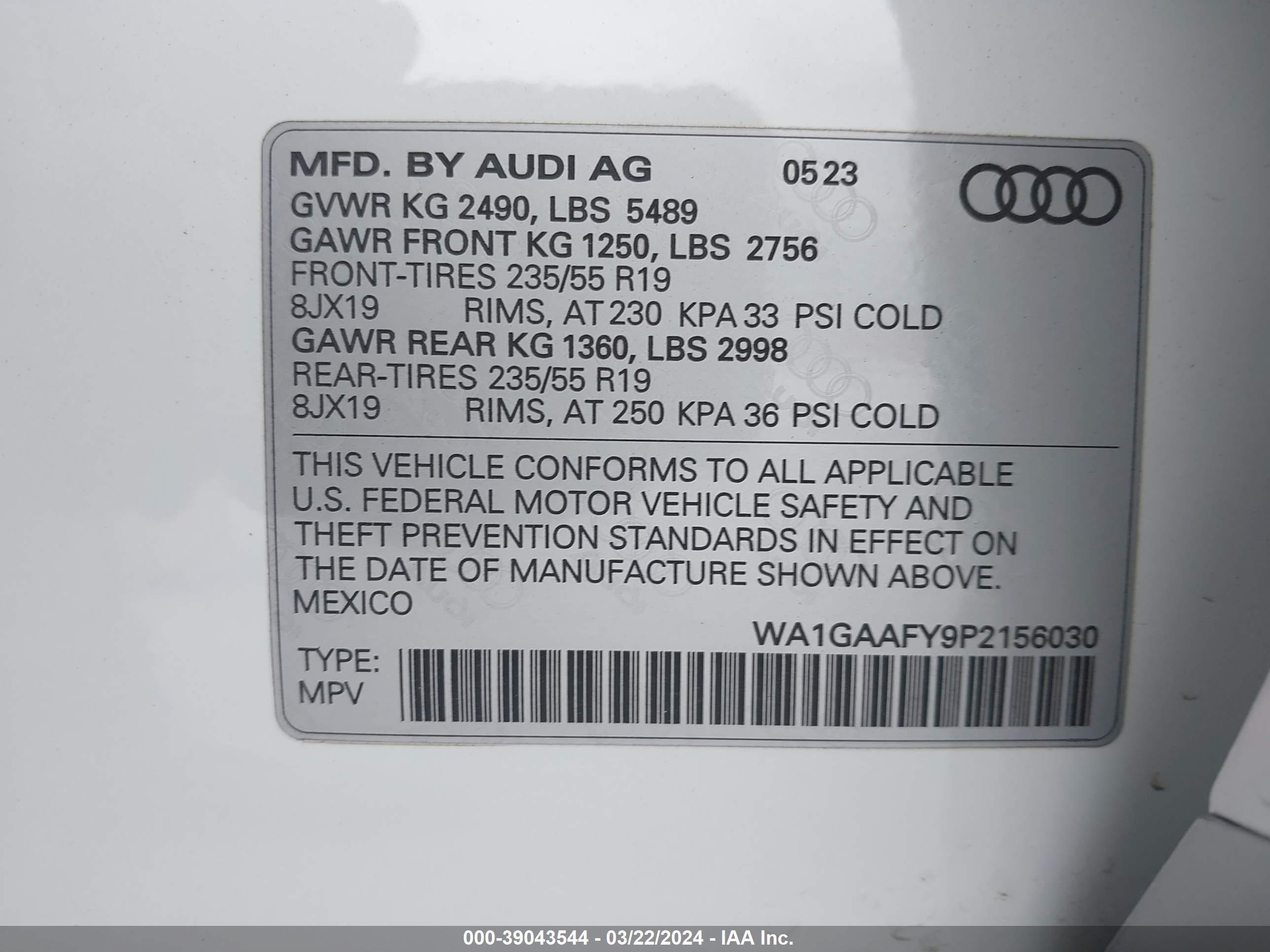 Photo 8 VIN: WA1GAAFY9P2156030 - AUDI Q5 