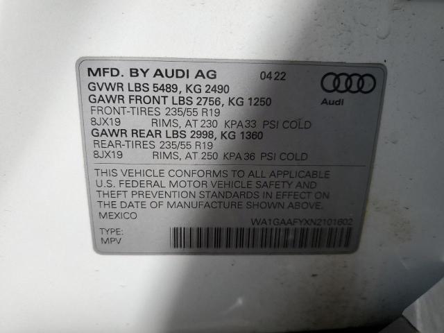 Photo 11 VIN: WA1GAAFYXN2101602 - AUDI Q5 PREMIUM 