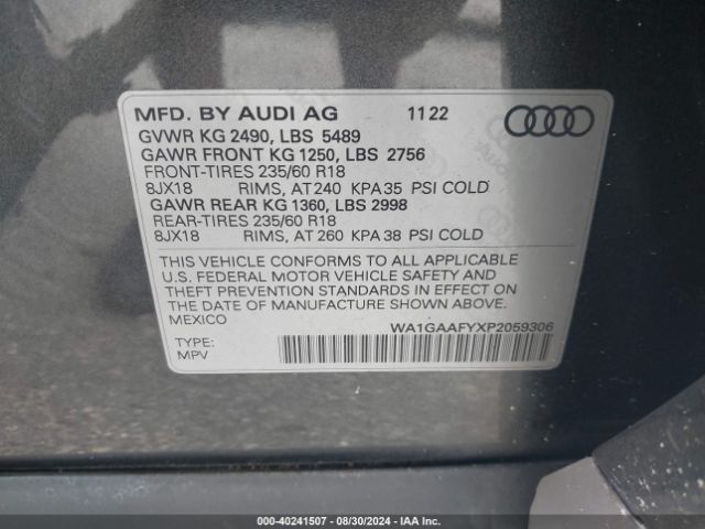 Photo 8 VIN: WA1GAAFYXP2059306 - AUDI Q5 