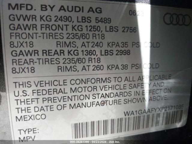 Photo 8 VIN: WA1GAAFYXP2171085 - AUDI Q5 