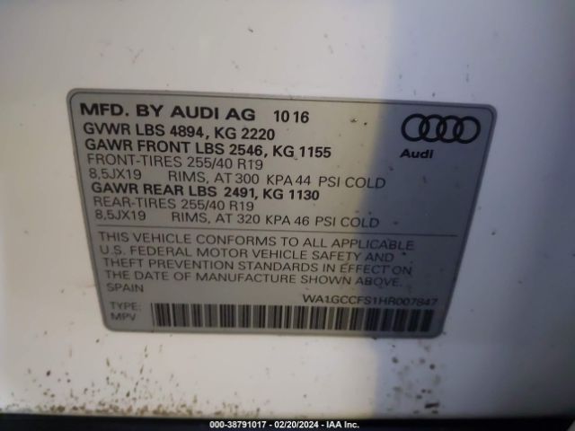 Photo 8 VIN: WA1GCCFS1HR007847 - AUDI Q3 