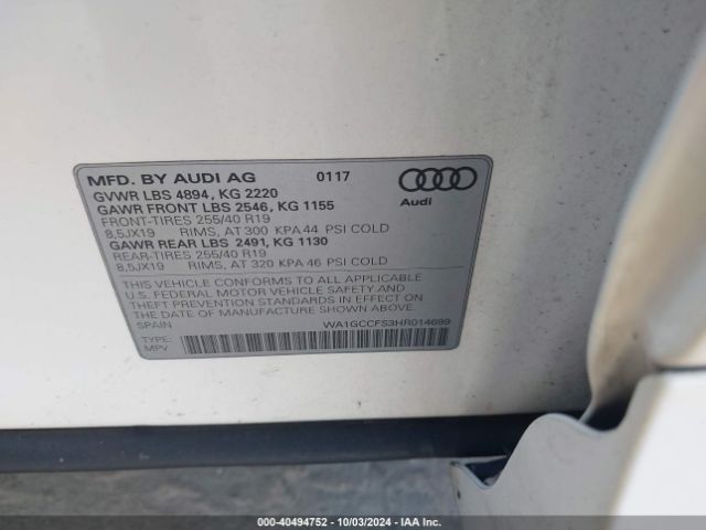 Photo 8 VIN: WA1GCCFS3HR014699 - AUDI Q3 