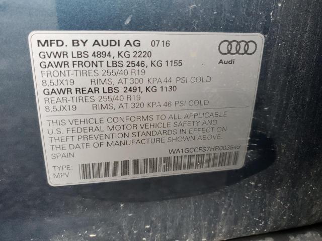 Photo 13 VIN: WA1GCCFS7HR003849 - AUDI Q3 