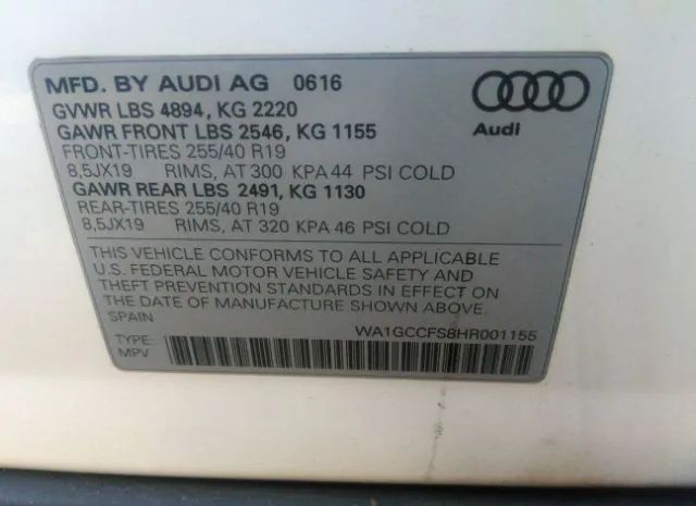 Photo 8 VIN: WA1GCCFS8HR001155 - AUDI Q3 