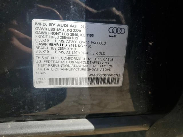 Photo 11 VIN: WA1GFCFS0FR010792 - AUDI Q3 PRESTIG 