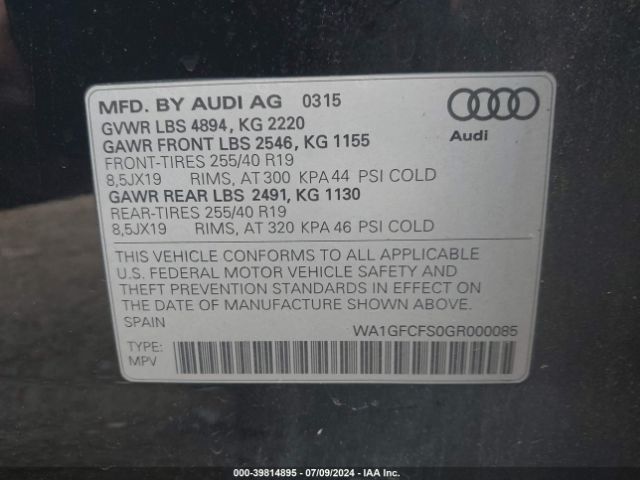 Photo 8 VIN: WA1GFCFS0GR000085 - AUDI Q3 