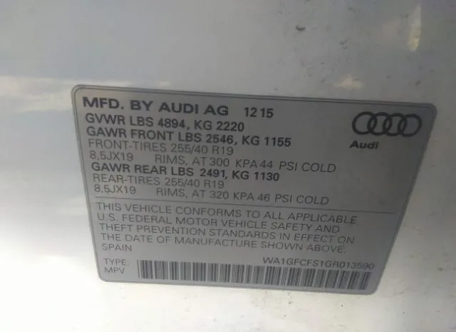 Photo 8 VIN: WA1GFCFS1GR013590 - AUDI Q3 