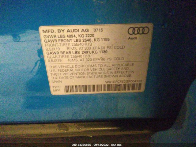 Photo 8 VIN: WA1GFCFS2GR004123 - AUDI Q3 