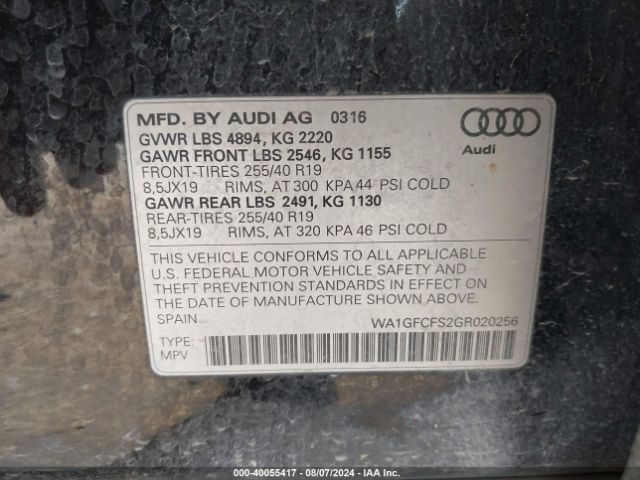 Photo 8 VIN: WA1GFCFS2GR020256 - AUDI Q3 