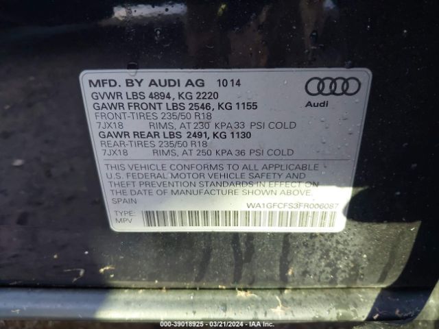 Photo 8 VIN: WA1GFCFS3FR006087 - AUDI Q3 