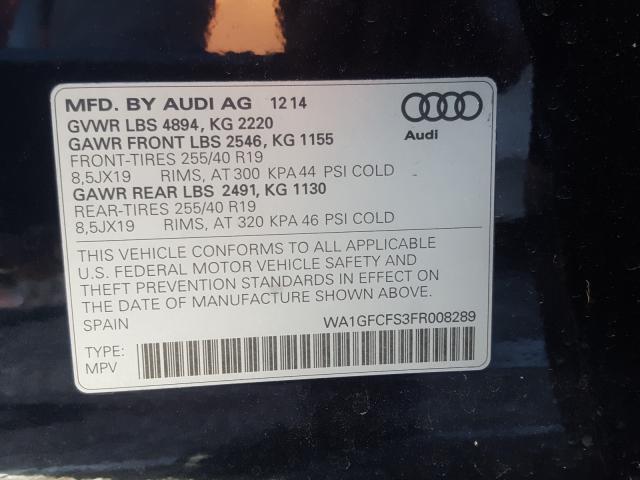 Photo 9 VIN: WA1GFCFS3FR008289 - AUDI Q3 PRESTIG 