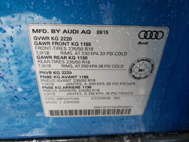 Photo 9 VIN: WA1GFCFS3GR006821 - AUDI Q3 PRESTIG 