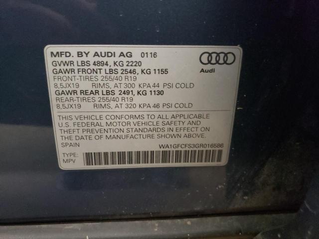 Photo 12 VIN: WA1GFCFS3GR016586 - AUDI Q3 PRESTIG 