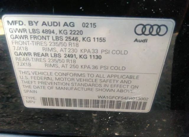 Photo 8 VIN: WA1GFCFS4FR013002 - AUDI Q3 