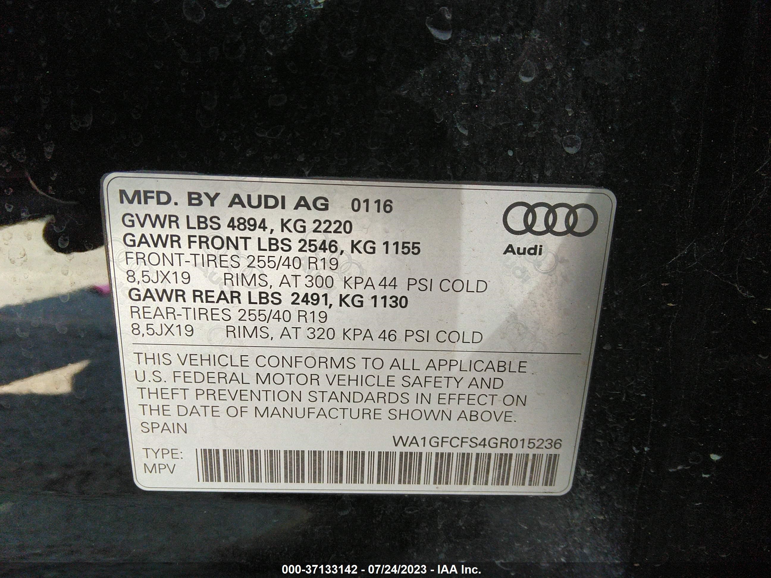 Photo 8 VIN: WA1GFCFS4GR015236 - AUDI Q3 