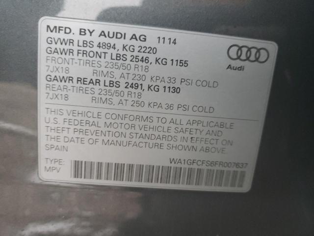 Photo 12 VIN: WA1GFCFS6FR007637 - AUDI Q3 PRESTIG 