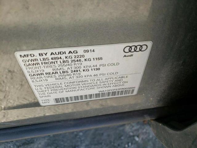 Photo 9 VIN: WA1GFCFS7FR003886 - AUDI Q3 PRESTIG 