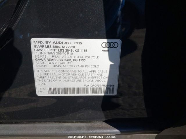 Photo 8 VIN: WA1GFCFS7FR014368 - AUDI Q3 