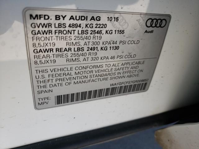 Photo 9 VIN: WA1GFCFS7GR009852 - AUDI Q3 PRESTIG 