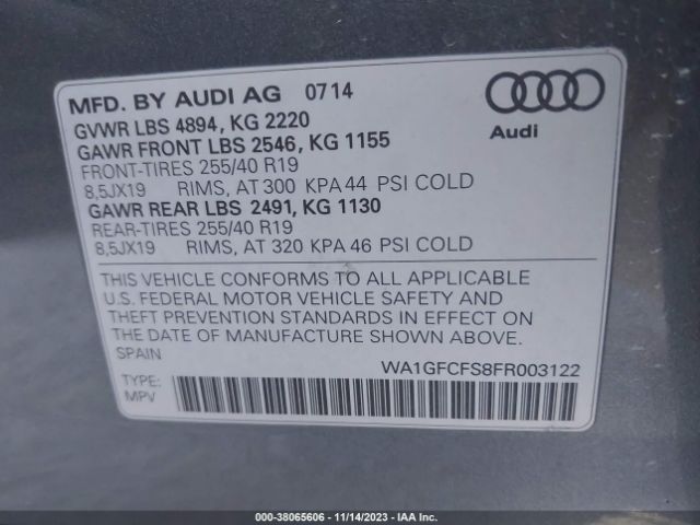 Photo 8 VIN: WA1GFCFS8FR003122 - AUDI Q3 