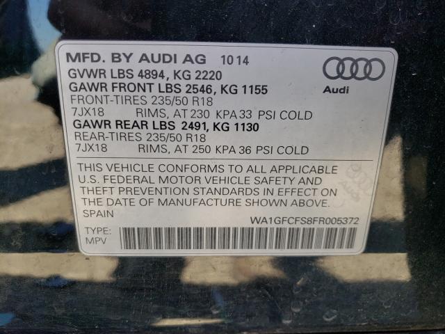 Photo 9 VIN: WA1GFCFS8FR005372 - AUDI Q3 PRESTIG 