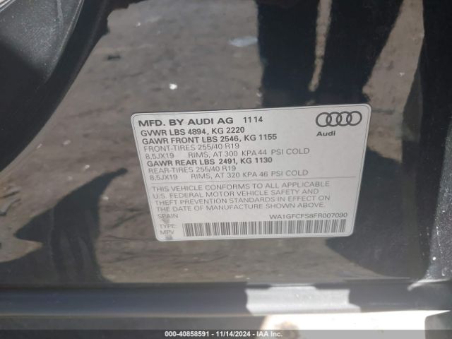 Photo 8 VIN: WA1GFCFS8FR007090 - AUDI Q3 