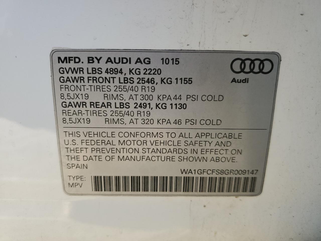 Photo 11 VIN: WA1GFCFS8GR009147 - AUDI Q3 