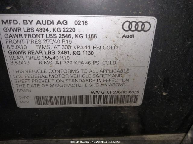 Photo 8 VIN: WA1GFCFS9GR016835 - AUDI Q3 