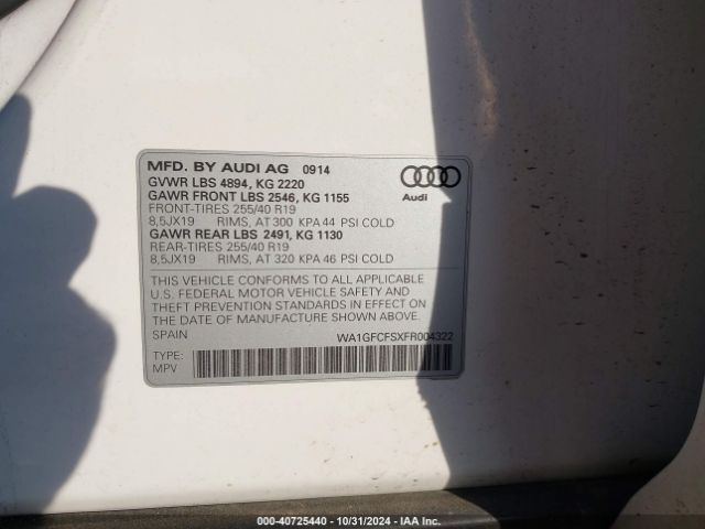 Photo 8 VIN: WA1GFCFSXFR004322 - AUDI Q3 