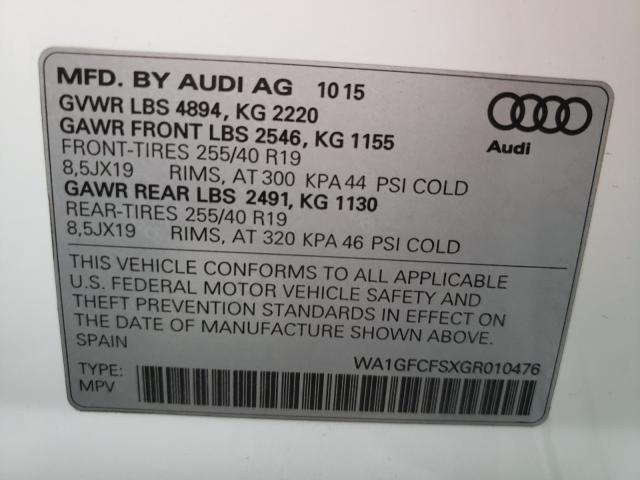 Photo 9 VIN: WA1GFCFSXGR010476 - AUDI Q3 PRESTIG 