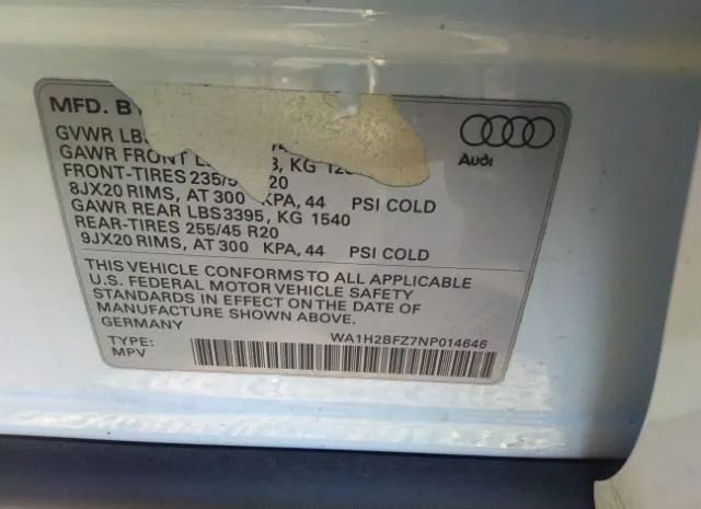 Photo 8 VIN: WA1H2BFZ7NP014646 - AUDI Q4 E-TRON 