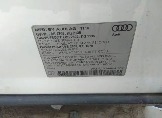 Photo 8 VIN: WA1HCCFS0HR011067 - AUDI Q3 